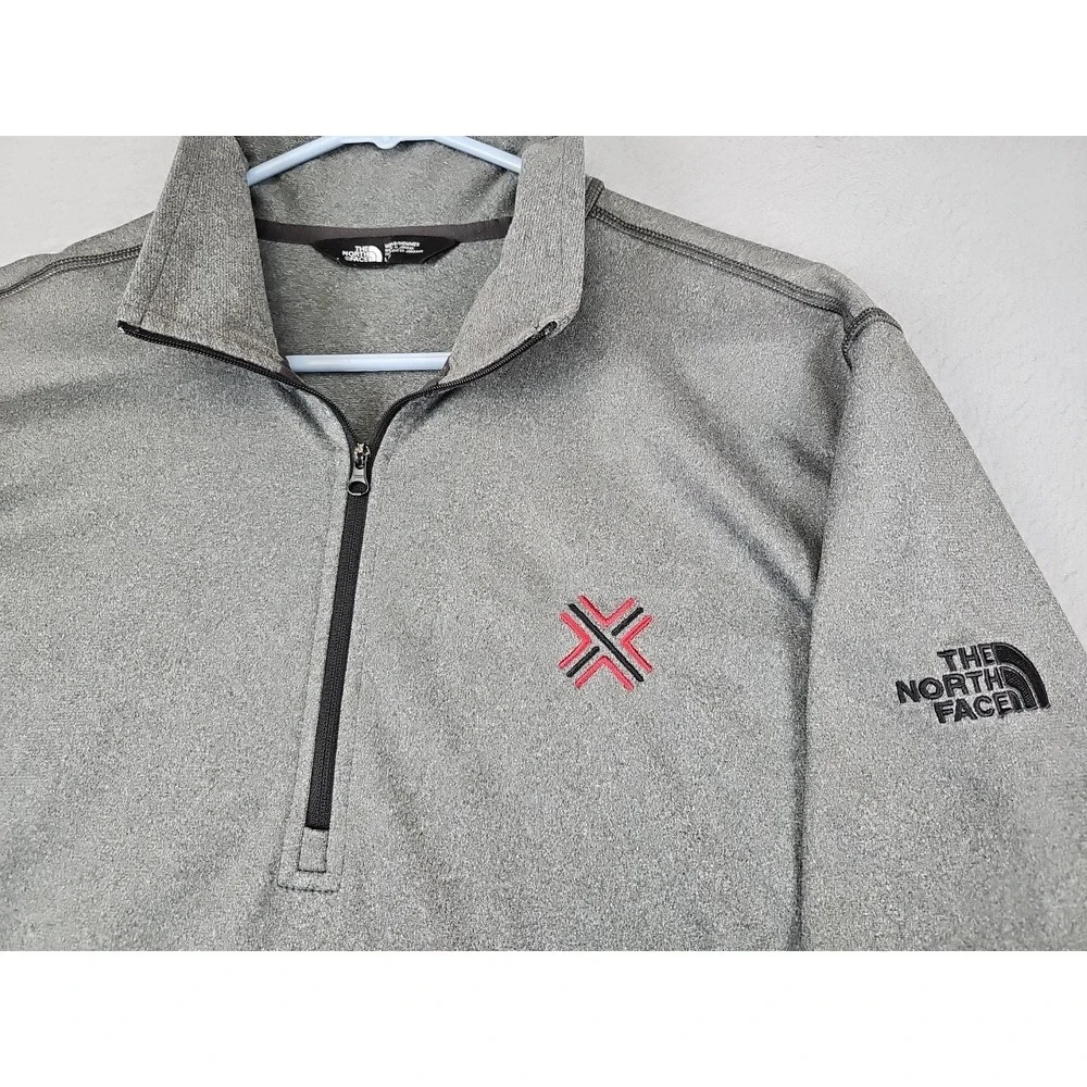 The North Face Men's 1/4 Zip Pullover Sweater Fleece Size Large Gray 721509